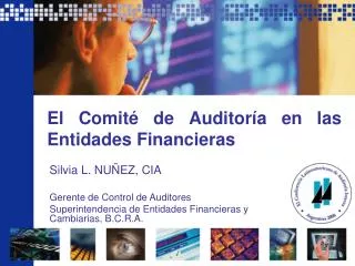 el comit de auditor a en las entidades financieras