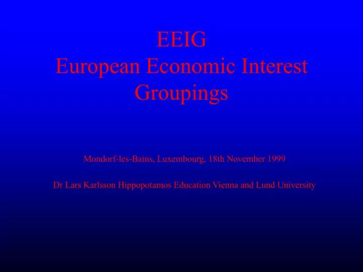 eeig european economic interest groupings