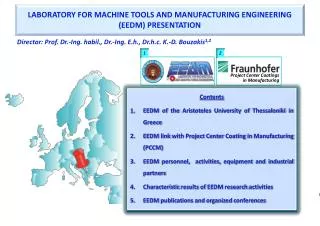 LABORATORY FOR MACHINE TOOLS AND MANUFACTURING ENGINEERING (EEDM) PRESENTATION
