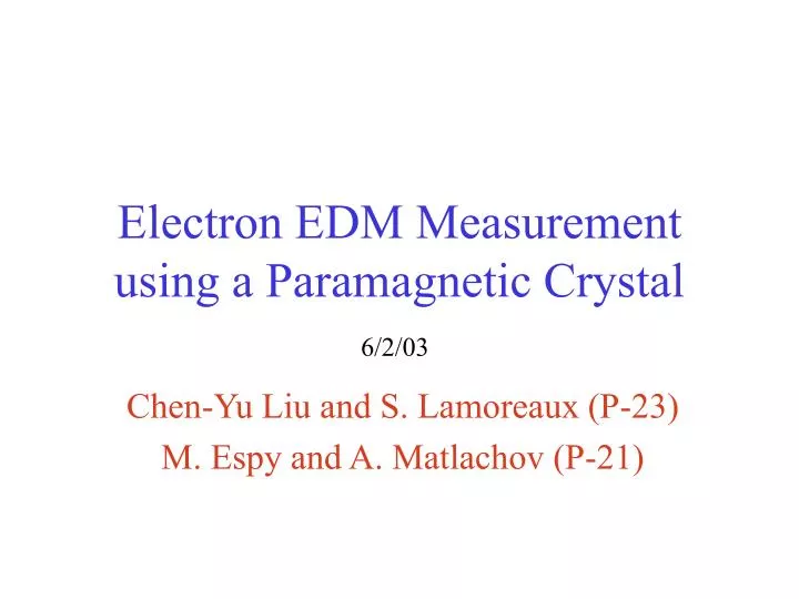 electron edm measurement using a paramagnetic crystal