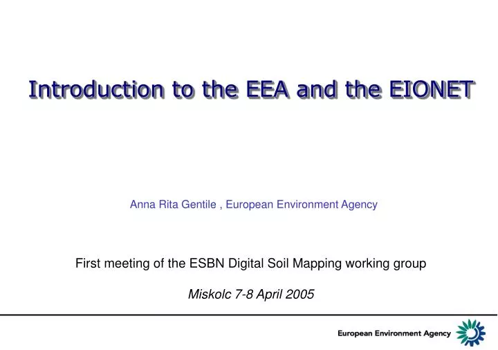 introduction to the eea and the eionet