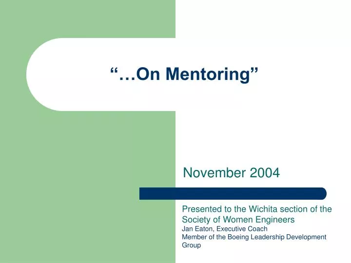 on mentoring
