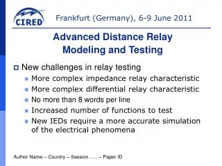 New challenges in relay testing More complex impedance relay characteristic