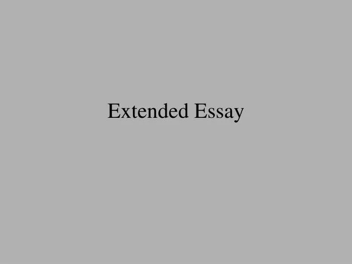 extended essay