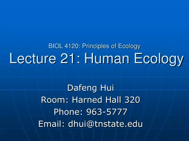 biol 4120 principles of ecology lecture 21 human ecology