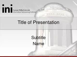 title of presentation
