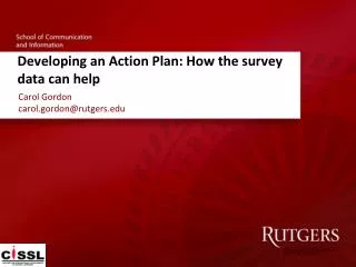 Developing an Action Plan: How the survey data can help