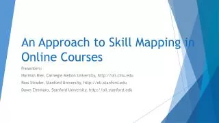 An Approach to Skill Mapping in Online Courses
