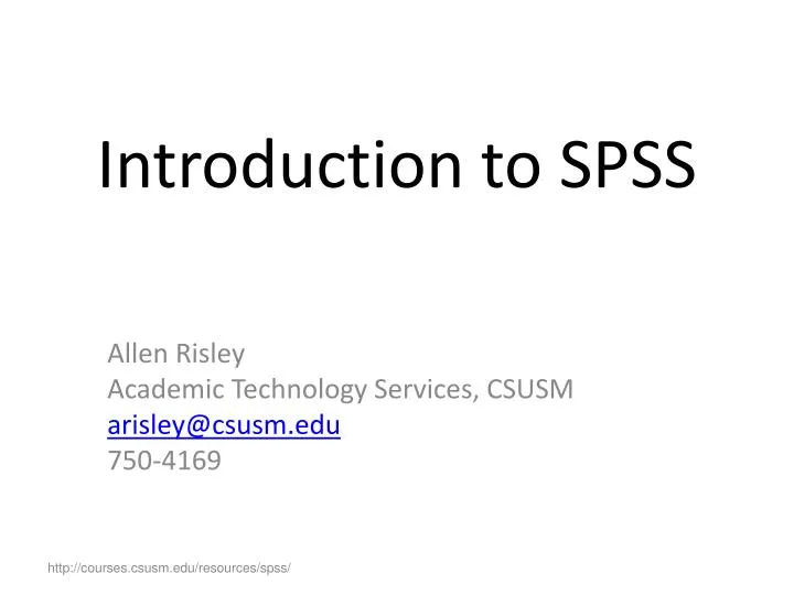 introduction to spss