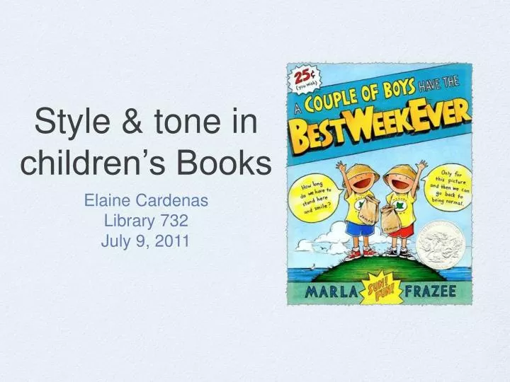 style tone in children s books