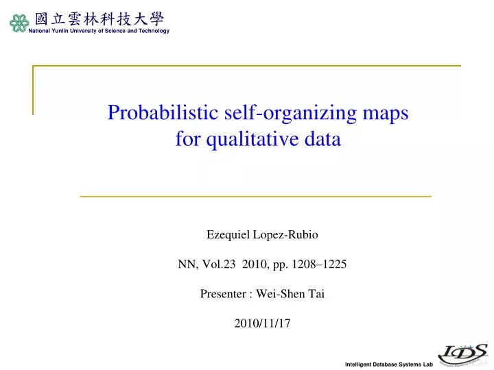 probabilistic self organizing maps for qualitative data
