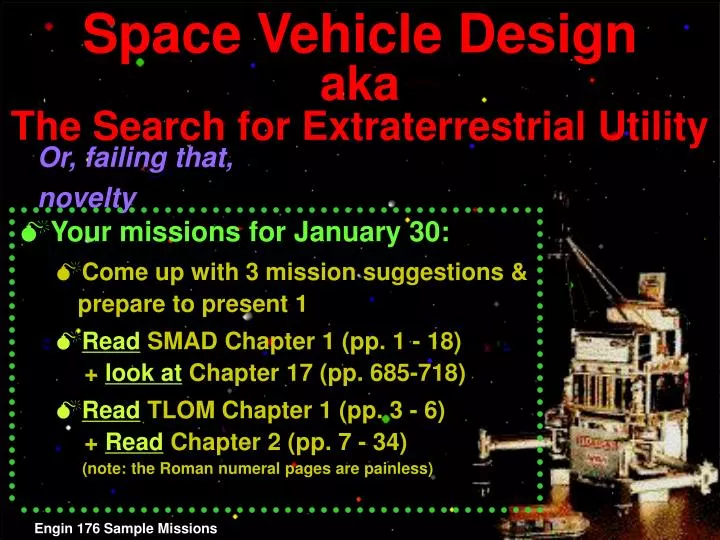 space vehicle design aka the search for extraterrestrial utility