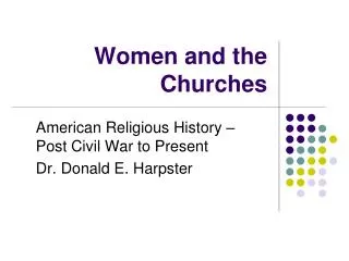 Women and the Churches