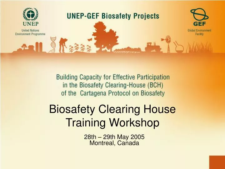biosafety clearing house training workshop