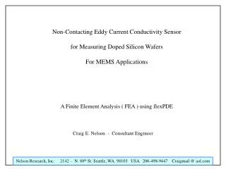 Non-Contacting Eddy Current Conductivity Sensor for Measuring Doped Silicon Wafers