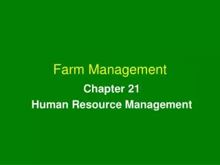 Farm Management