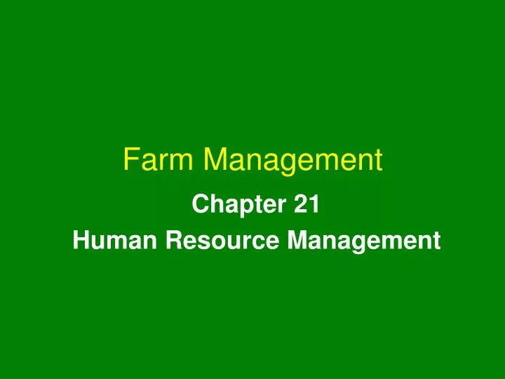 farm management