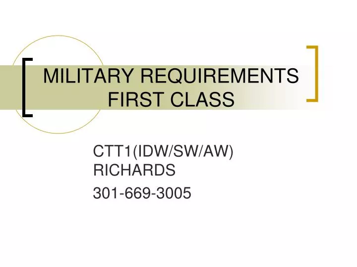 military requirements first class