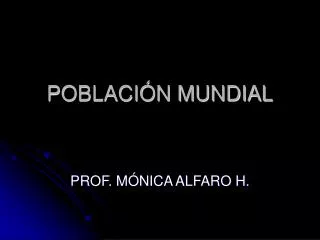 poblaci n mundial