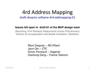 4rd Address Mapping draft-despres-softwire-4rd-addmapping-01