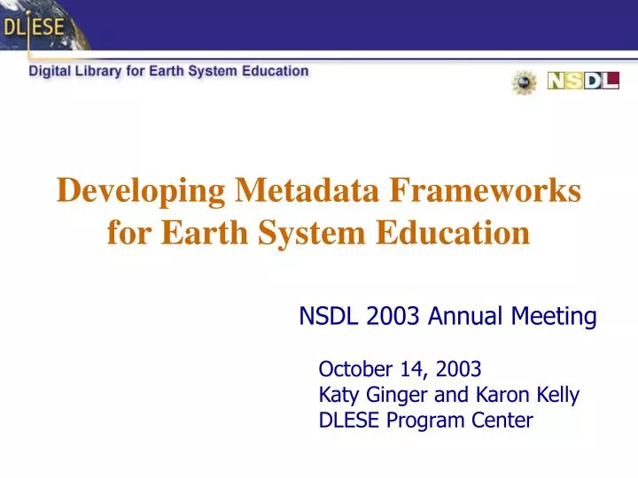 developing metadata frameworks for earth system education