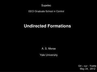 Undirected Formations