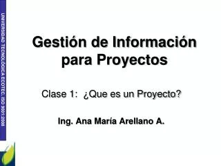 gesti n de informaci n para proyectos