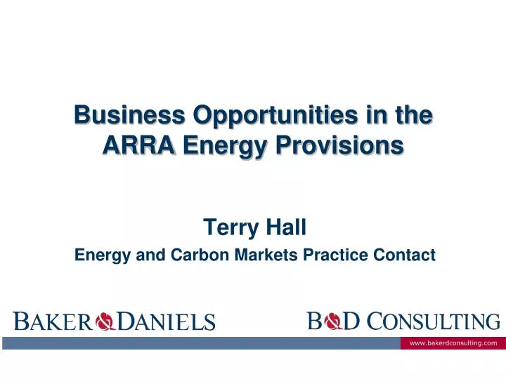business opportunities in the arra energy provisions
