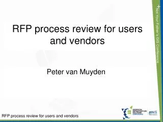 RFP process review for users and vendors