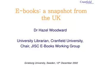 E-books: a snapshot from the UK