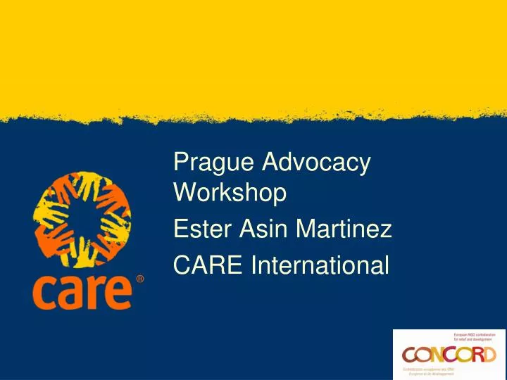 prague advocacy workshop ester asin martinez care international