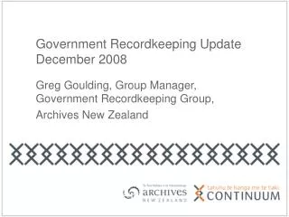 Government Recordkeeping Update December 2008