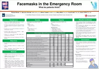 Facemasks in the E mergency Room What do patients think?