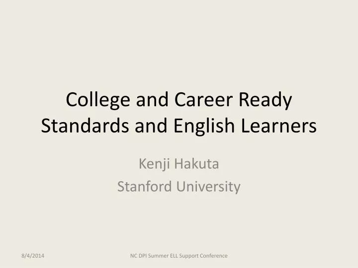 college and career ready standards and english learners