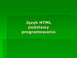 j zyk html podstawy programowania