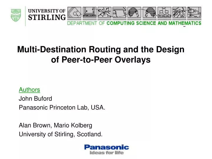 multi destination routing and the design of peer to peer overlays