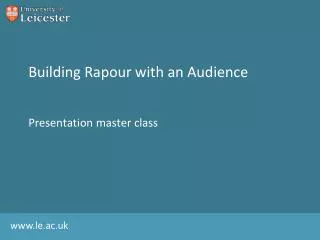 Building Rapour with an Audience