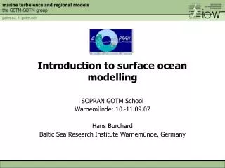 Introduction to surface ocean modelling