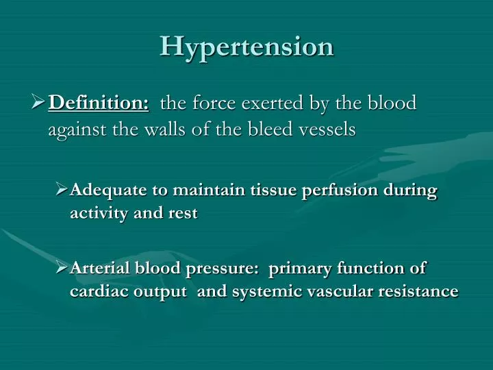 Ppt Hypertension Powerpoint Presentation Free Download Id3688310