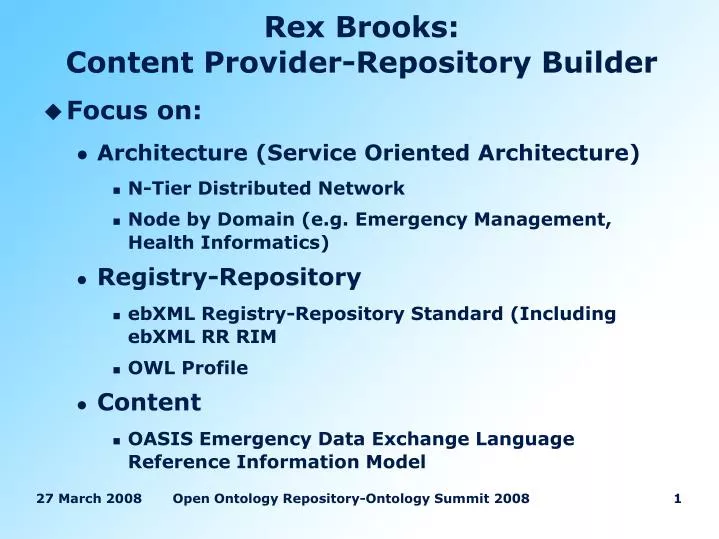 rex brooks content provider repository builder