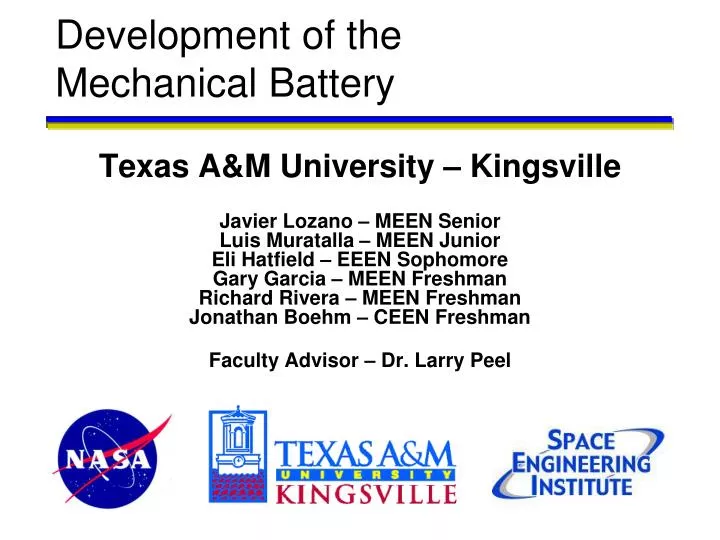 development of the mechanical battery