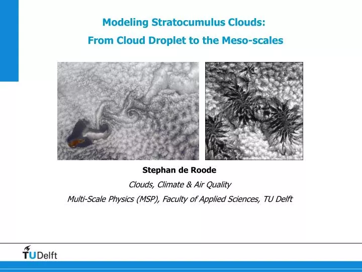 modeling stratocumulus clouds from cloud droplet to the meso scales