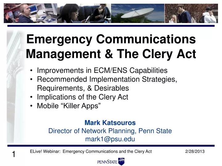 emergency communications management the clery act