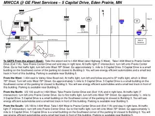 MWCCA @ GE Fleet Services – 5 Capital Drive, Eden Prairie, MN