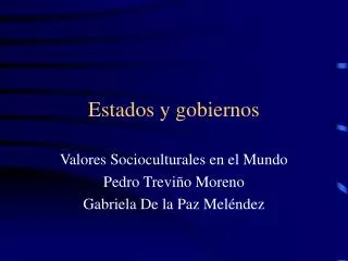 estados y gobiernos