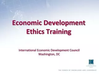 Economic Development Ethics Training