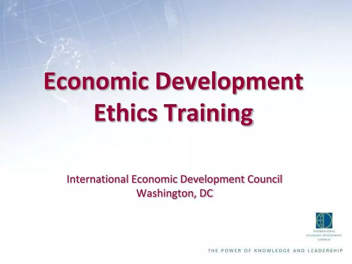 economic development ethics training
