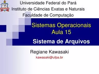 sistemas operacionais aula 15 sistema de arquivos