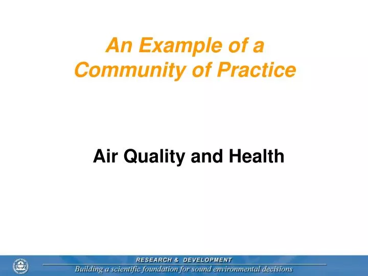 an example of a community of practice