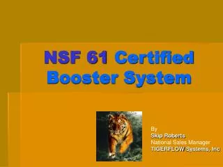 NSF 61 Certified Booster System